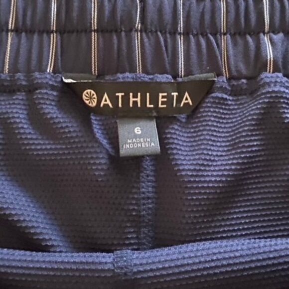 Athleta Blue & White Striped Athletic Skort 6 - Picture 2 of 4